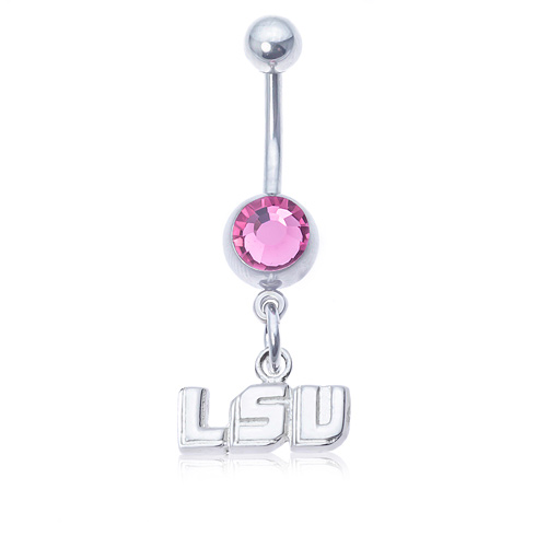 LSU Pink Belly Button Ring