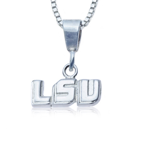 Sterling Silver Charm LSU Necklace
