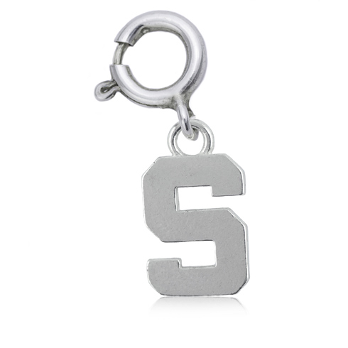 Sterling Silver 3/8in Michigan State University S Charm
