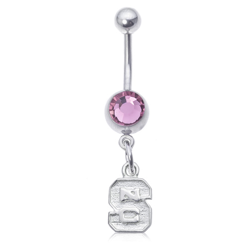 NC State University Pink Belly Button Ring