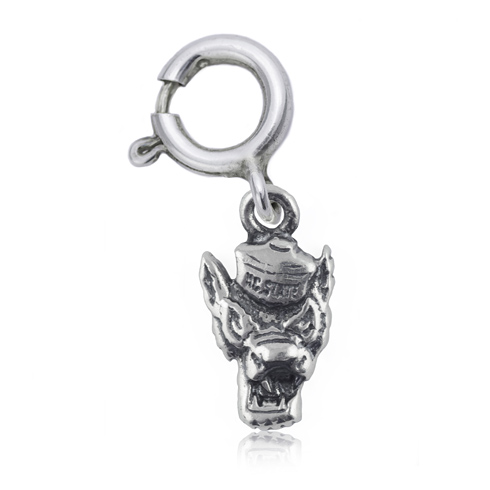 Sterling Silver 3/8in NC State University Mascot Charm