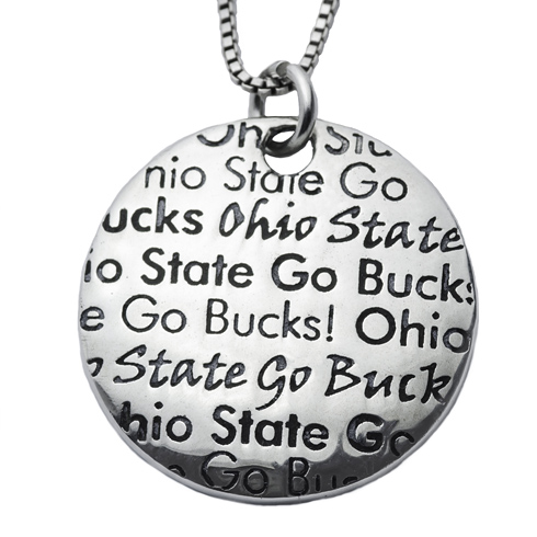 Sterling Silver 16in Ohio State University Go Bucks Necklace