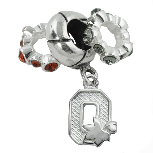 Sterling Silver Ohio State Charm Bead Set