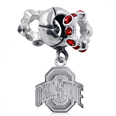 Sterling Silver Ohio State University Charm Bead Set