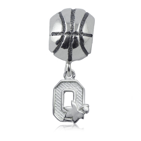 Sterling Silver Ohio State University Basketball Bead