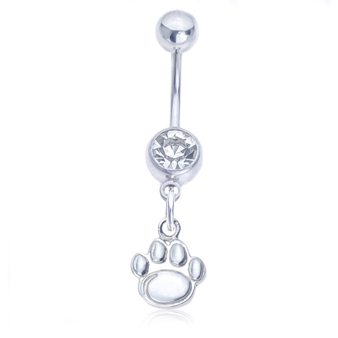 Sterling Silver Penn State Belly Button Ring