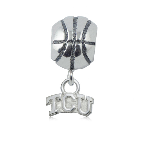 Sterling Silver TCU University Basketball Bead