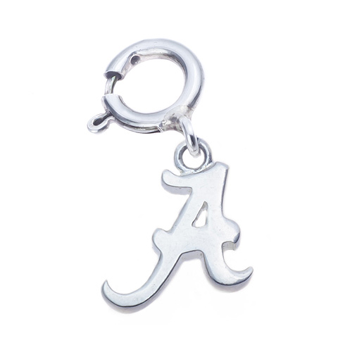 Sterling Silver 3/8in University of Alabama Script A Charm