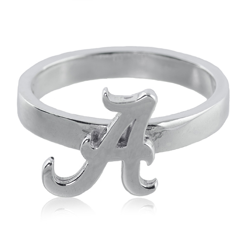 Sterling Silver University of Alabama Slim Logo Ring - Size 7