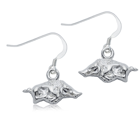 Sterling Silver University of Arkansas Dangle Earrings