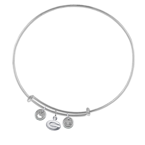 Sterling Silver Univ of Georgia Adjustable Bracelet with Charms