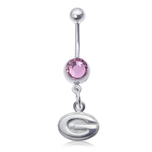 University of Georgia Pink Belly Button Ring