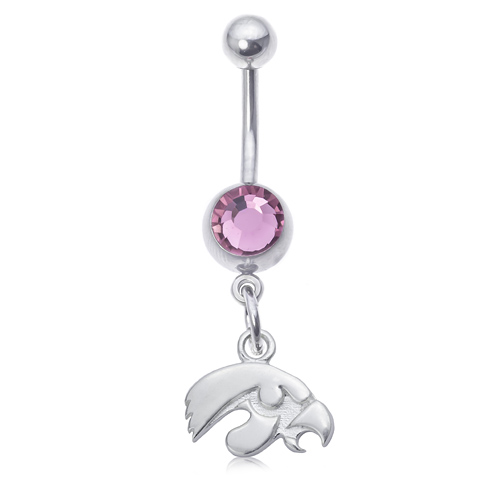 University of Iowa Pink Belly Button Ring