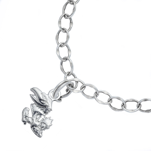 Sterling Silver 7 1/2in University of Kansas University Charm Bracelet