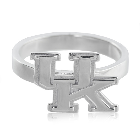 Sterling Silver University of Kentucky Slim Logo Ring - Size 7
