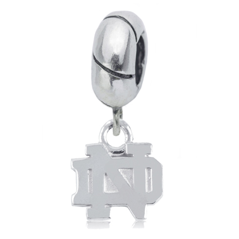 Sterling Silver University of Notre Dame Charm Bead  