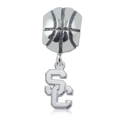 Sterling Silver University of Southern California Basketball Bead