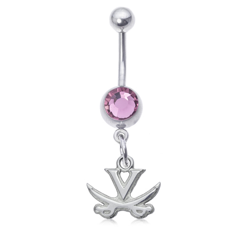 University of Virginia Pink Belly Button Ring