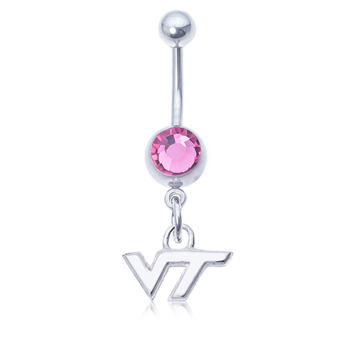 Virginia Tech Pink Belly Button Ring