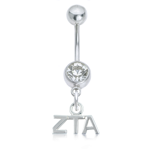 Stainless Steel Zeta Tau Alpha Belly Button Ring