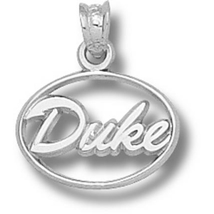 Sterling Silver 3/8in Duke University Script Pendant