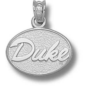 Duke Blue Devils 3/8in Sterling Silver Solid Script Pendant