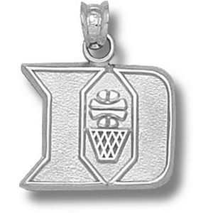 Sterling Silver 1/2in Duke University Iron D Pendant