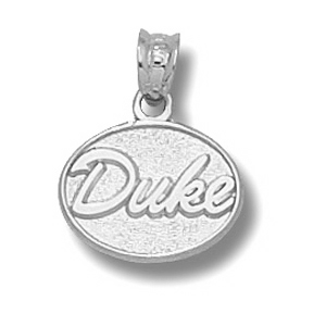 Duke Blue Devils 5/16in Sterling Silver Oval Pendant