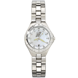 New Jersey Devils Ladies Stainless Pro II Pearl Dial Watch