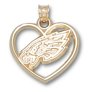 Philadelphia Eagles 3/4in 10k Heart Logo Pendant EAG012-10K
