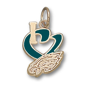 Philadelphia Eagles 1/2in 14k Enamel Pendant EAG023E | Joy Jewelers