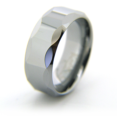 8mm Tungsten Band with Biscuit Facets