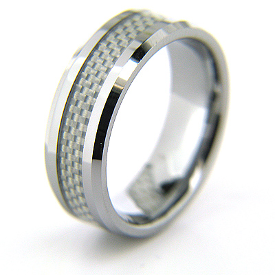 8mm Tungsten Carbide Ring with Carbon Fiber Inlay