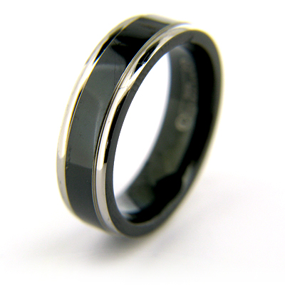 6.5mm Black Plated Titanium Flat Ring