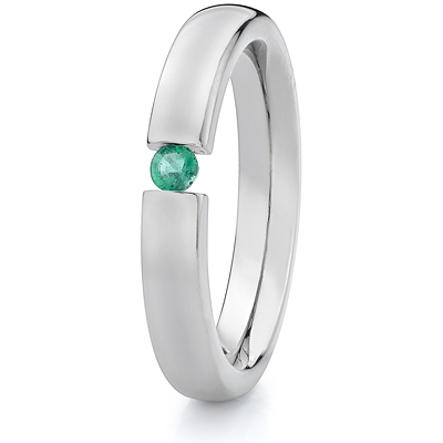 Titanium 4mm Tension Band with Emerald