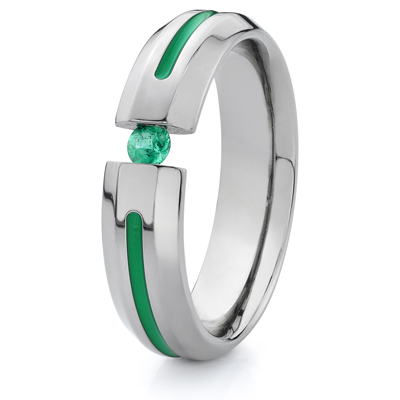 Titanium 6mm Tension Band with Emerald