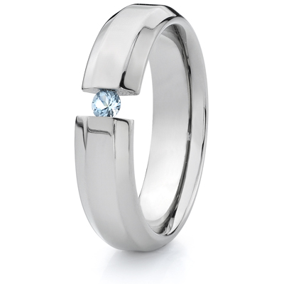 Titanium 6mm Tension Band with Aquamarine