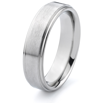 Titanium 7mm Pipe Cut Band with Rounded Edges Stone Finish