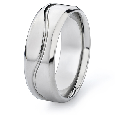Titanium 8mm Band with Wavy Line