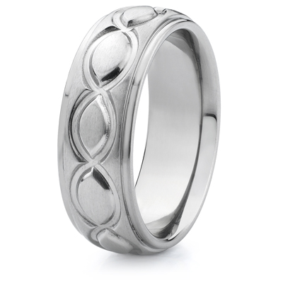 Titanium 8mm Band with Wavy Lines