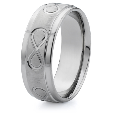 Titanium 8mm Band with Infinity Symbols