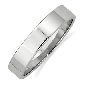 4mm Platinum Comfort Fit Flat Band