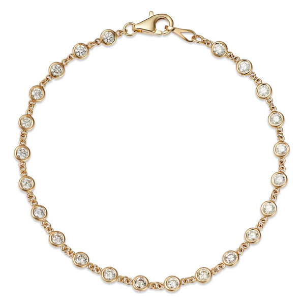 14k Yellow Gold 1.6 ct tw Diamond Station Tennis Bracelet