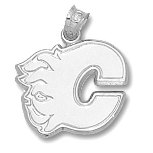 Calgary Flames 5/8in C Pendant - Sterling Silver