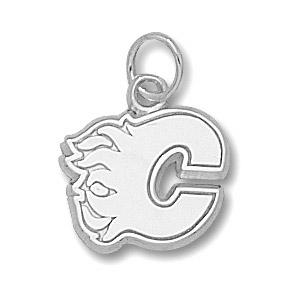 Calgary Flames c Logo 3/8in Charm - Sterling Silver