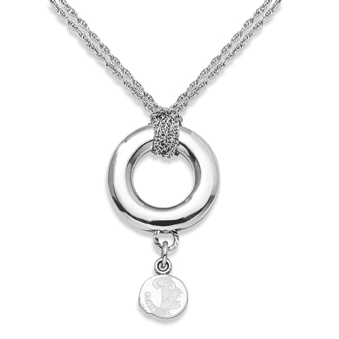 Sterling Silver 16in Florida State University Halo Necklace