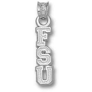 FSU Vertical Pendant 5/8in Sterling Silver