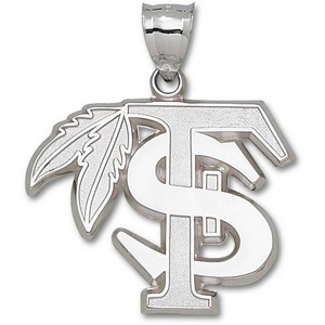 FSU Giant Feather Logo Pendant Sterling Silver