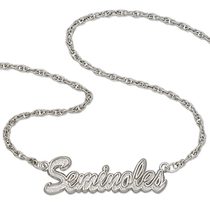 Florida State Seminoles 18in Sterling Silver Script Necklace