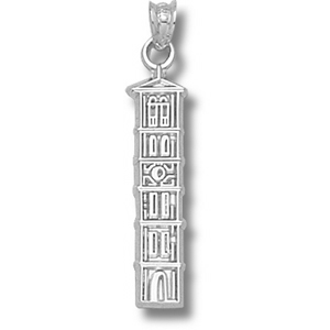 Furman Paladins 1in Sterling Silver Clock Tower Pendant